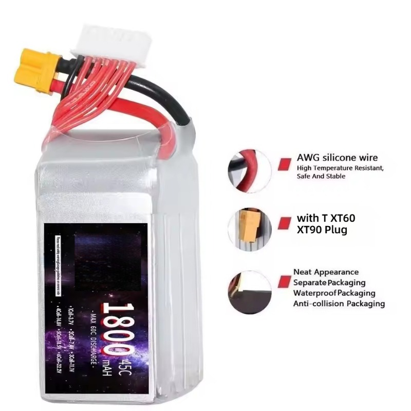 6S 1800mAh 45C 22.2V 리튬 폴리머 배터 - Drone Battery 6S 리뷰 및 가격