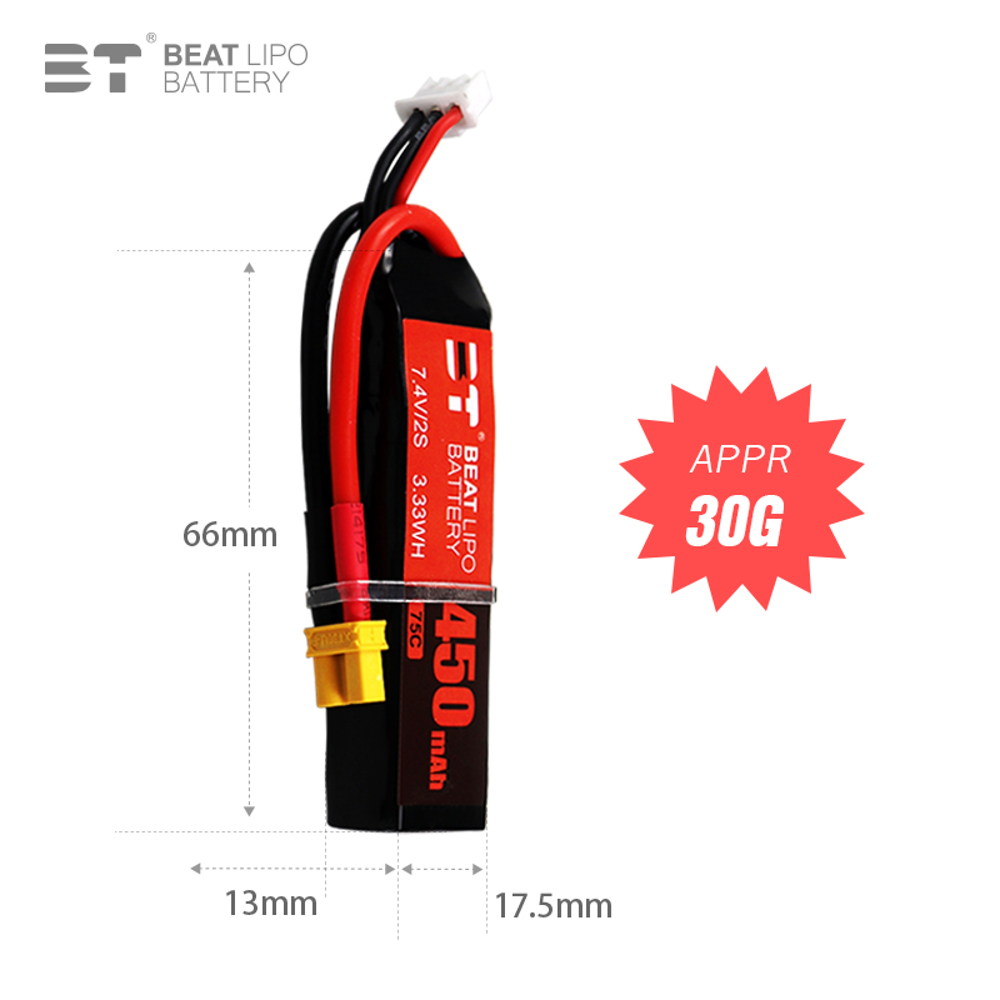 BEAT 2S 7.4V 450mAh 75C LiPo 배 - Drone Battery Li-Ion 리뷰 및 가격