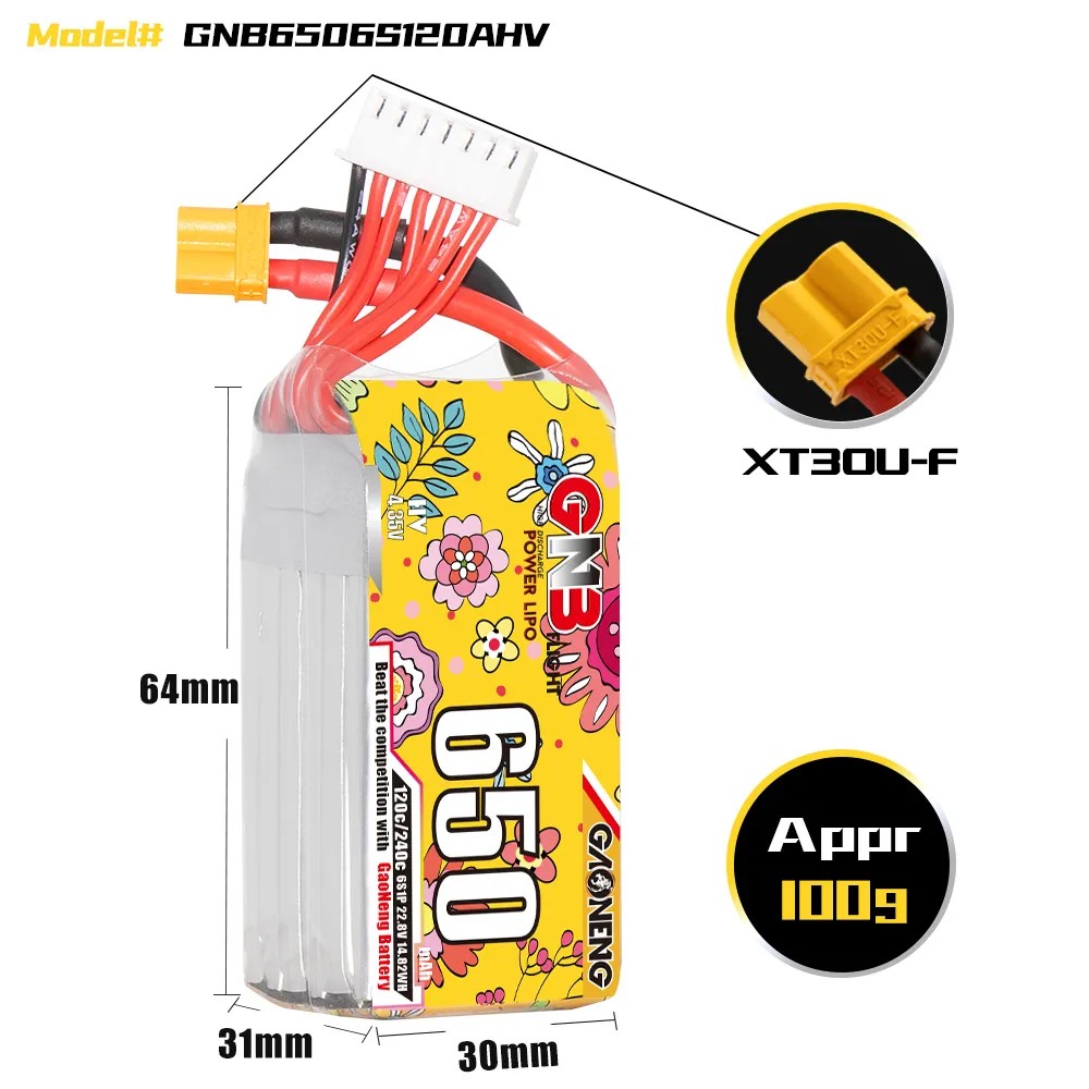 GAONENG 6S 650mAh LiHV 22.8V 1 - Drone Battery Li-Ion 리뷰 및 가격